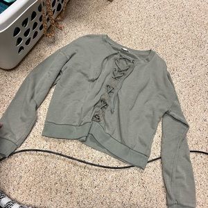 AE green detailed hoodie